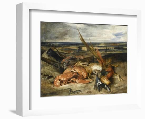 Tableau de nature morte dit Nature morte au homard-Eugene Delacroix-Framed Giclee Print