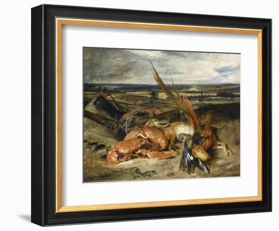 Tableau de nature morte dit Nature morte au homard-Eugene Delacroix-Framed Giclee Print