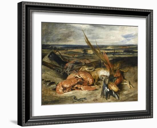 Tableau de nature morte dit Nature morte au homard-Eugene Delacroix-Framed Giclee Print