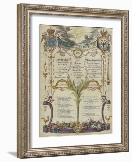 Tableau des princes et princesses témoin au mariage à Versailles du Dauphin-null-Framed Giclee Print