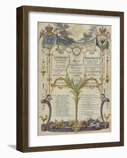 Tableau des princes et princesses témoin au mariage à Versailles du Dauphin-null-Framed Giclee Print