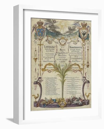 Tableau des princes et princesses témoin au mariage à Versailles du Dauphin-null-Framed Giclee Print