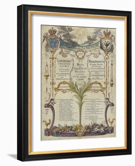 Tableau des princes et princesses témoin au mariage à Versailles du Dauphin-null-Framed Giclee Print