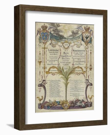 Tableau des princes et princesses témoin au mariage à Versailles du Dauphin-null-Framed Giclee Print