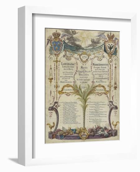 Tableau des princes et princesses témoin au mariage à Versailles du Dauphin-null-Framed Giclee Print