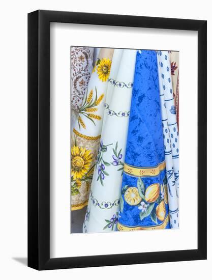Tablecloths for sale, Eze, Provence, France-Lisa S. Engelbrecht-Framed Photographic Print