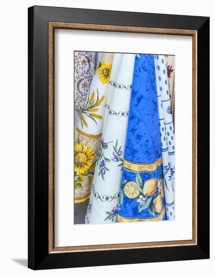 Tablecloths for sale, Eze, Provence, France-Lisa S. Engelbrecht-Framed Photographic Print