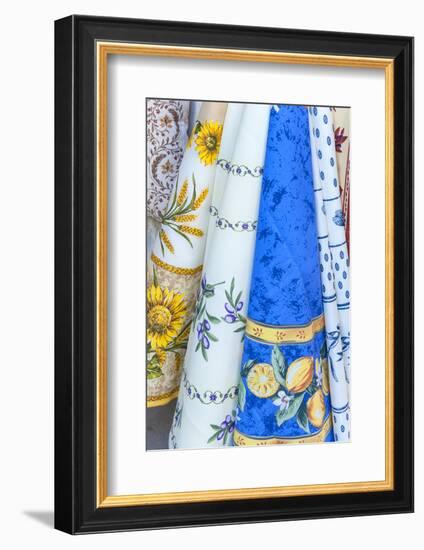 Tablecloths for sale, Eze, Provence, France-Lisa S. Engelbrecht-Framed Photographic Print