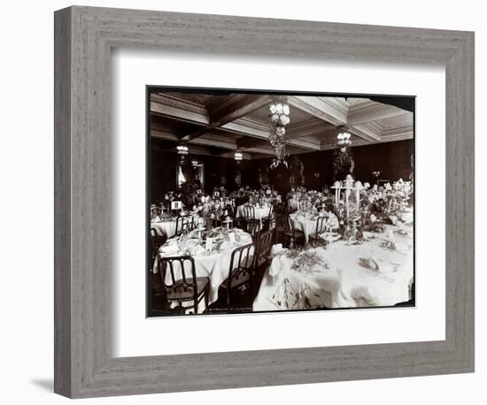 Tables Set for the Electric Club's Banquet at Hotel Delmonico, 1902-Byron Company-Framed Giclee Print