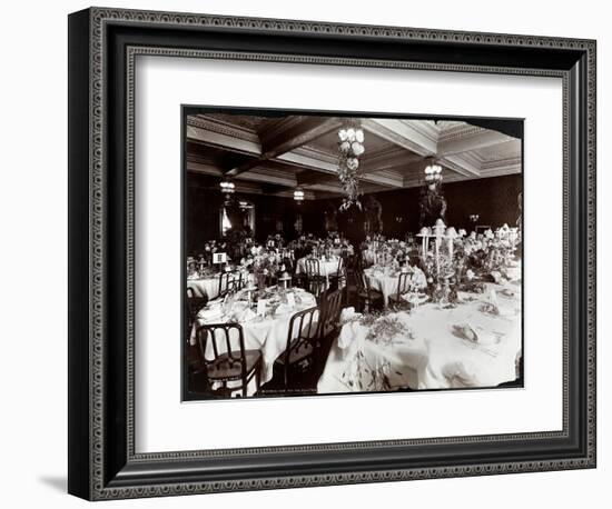 Tables Set for the Electric Club's Banquet at Hotel Delmonico, 1902-Byron Company-Framed Giclee Print