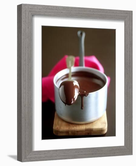 Tablespoon Lying on Pan of Melted Couverture-Michael Paul-Framed Photographic Print