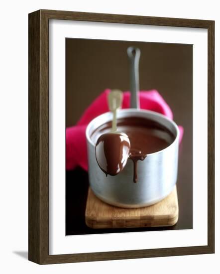 Tablespoon Lying on Pan of Melted Couverture-Michael Paul-Framed Photographic Print