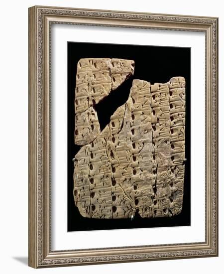 Tablet with Cuneiform Script, from Uruk, circa 3200 BC-null-Framed Giclee Print