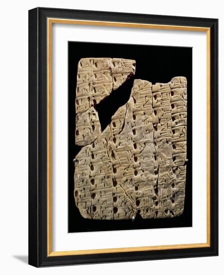 Tablet with Cuneiform Script, from Uruk, circa 3200 BC-null-Framed Giclee Print