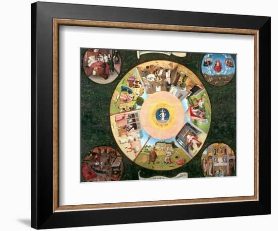 Tabletop of the Seven Deadly Sins and the Four Last Things-Hieronymus Bosch-Framed Giclee Print