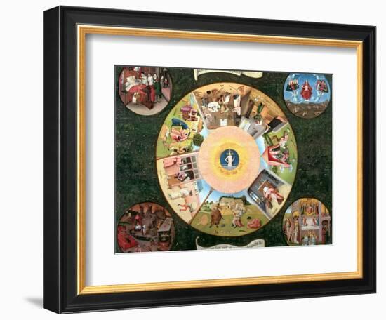 Tabletop of the Seven Deadly Sins and the Four Last Things-Hieronymus Bosch-Framed Giclee Print