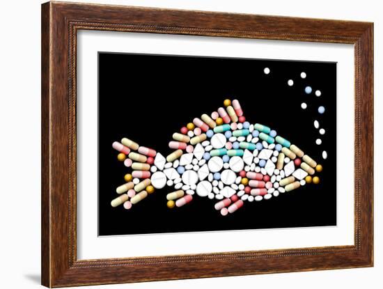 Tablets Pills Fish-Peter Hermes Furian-Framed Art Print