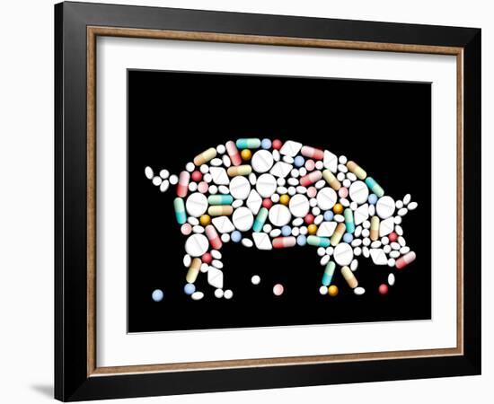 Tablets Pills Pig-Peter Hermes Furian-Framed Art Print