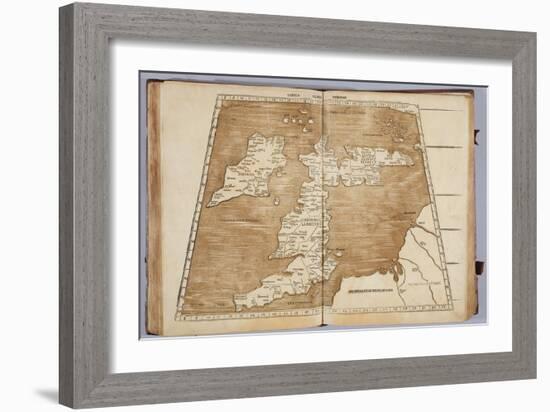 Tabula Prima Europa, from 'Geographie Opus Novissima Traductione E Grecorum Archetypis…-Ptolemy-Framed Giclee Print