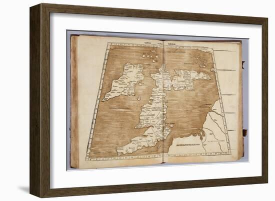 Tabula Prima Europa, from 'Geographie Opus Novissima Traductione E Grecorum Archetypis…-Ptolemy-Framed Giclee Print