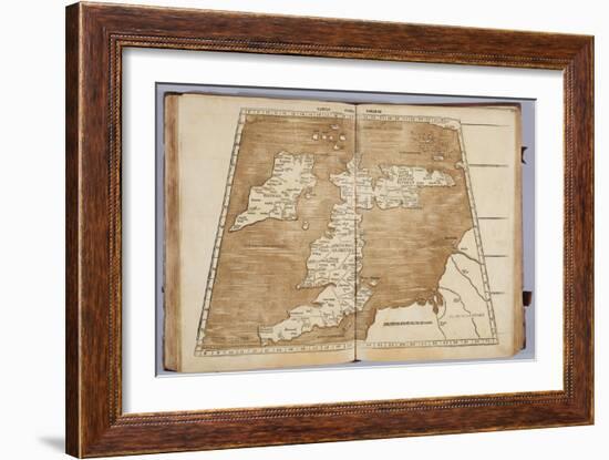 Tabula Prima Europa, from 'Geographie Opus Novissima Traductione E Grecorum Archetypis…-Ptolemy-Framed Giclee Print