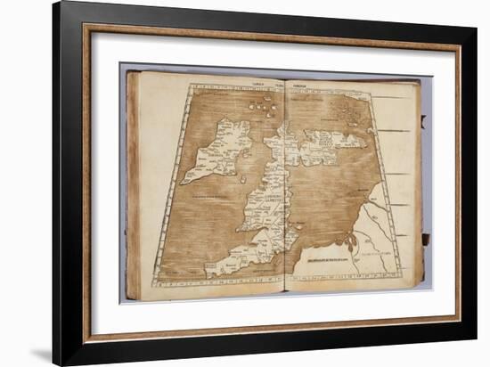 Tabula Prima Europa, from 'Geographie Opus Novissima Traductione E Grecorum Archetypis…-Ptolemy-Framed Giclee Print