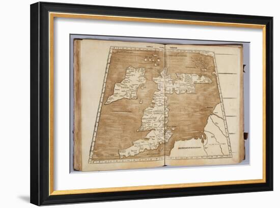 Tabula Prima Europa, from 'Geographie Opus Novissima Traductione E Grecorum Archetypis…-Ptolemy-Framed Giclee Print