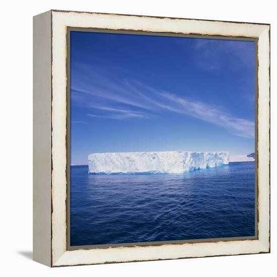 Tabular Iceberg in Blue Sea in Antarctica, Polar Regions-Geoff Renner-Framed Premier Image Canvas