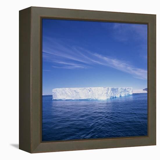 Tabular Iceberg in Blue Sea in Antarctica, Polar Regions-Geoff Renner-Framed Premier Image Canvas