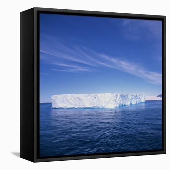Tabular Iceberg in Blue Sea in Antarctica, Polar Regions-Geoff Renner-Framed Premier Image Canvas