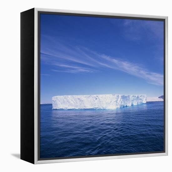 Tabular Iceberg in Blue Sea in Antarctica, Polar Regions-Geoff Renner-Framed Premier Image Canvas