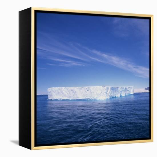 Tabular Iceberg in Blue Sea in Antarctica, Polar Regions-Geoff Renner-Framed Premier Image Canvas