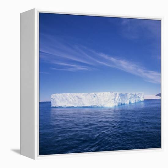 Tabular Iceberg in Blue Sea in Antarctica, Polar Regions-Geoff Renner-Framed Premier Image Canvas