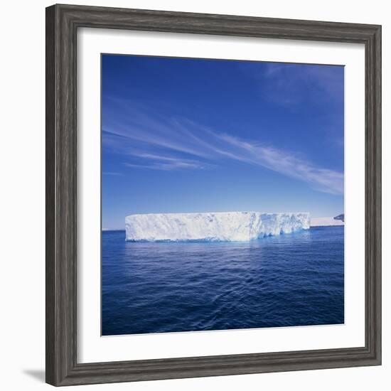 Tabular Iceberg in Blue Sea in Antarctica, Polar Regions-Geoff Renner-Framed Photographic Print