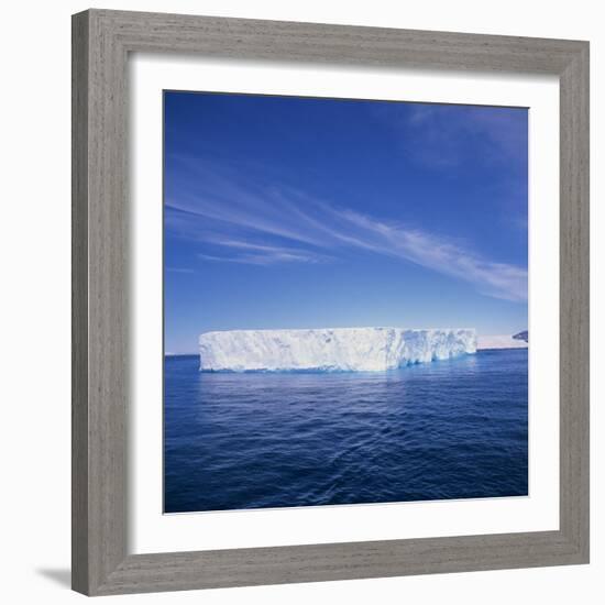 Tabular Iceberg in Blue Sea in Antarctica, Polar Regions-Geoff Renner-Framed Photographic Print