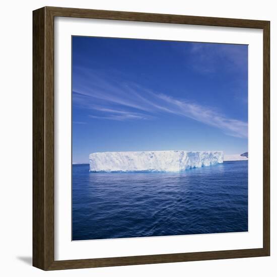 Tabular Iceberg in Blue Sea in Antarctica, Polar Regions-Geoff Renner-Framed Photographic Print