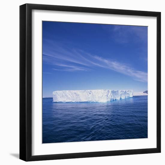 Tabular Iceberg in Blue Sea in Antarctica, Polar Regions-Geoff Renner-Framed Photographic Print