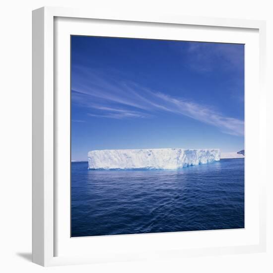 Tabular Iceberg in Blue Sea in Antarctica, Polar Regions-Geoff Renner-Framed Photographic Print