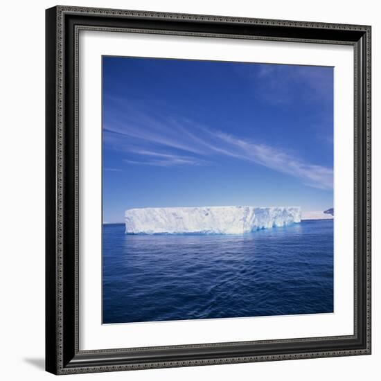 Tabular Iceberg in Blue Sea in Antarctica, Polar Regions-Geoff Renner-Framed Photographic Print