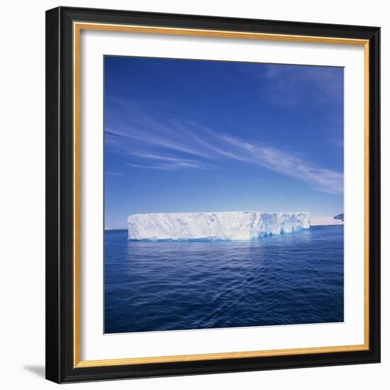 Tabular Iceberg in Blue Sea in Antarctica, Polar Regions-Geoff Renner-Framed Photographic Print