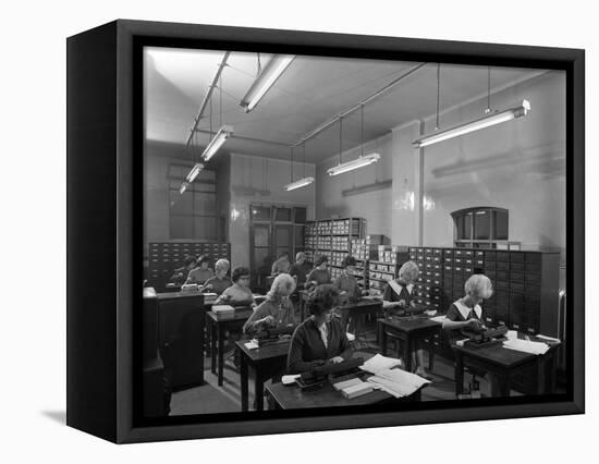 Tabulating Machines in the Punch Room in a Sheffield Factory Office, 1963-Michael Walters-Framed Premier Image Canvas