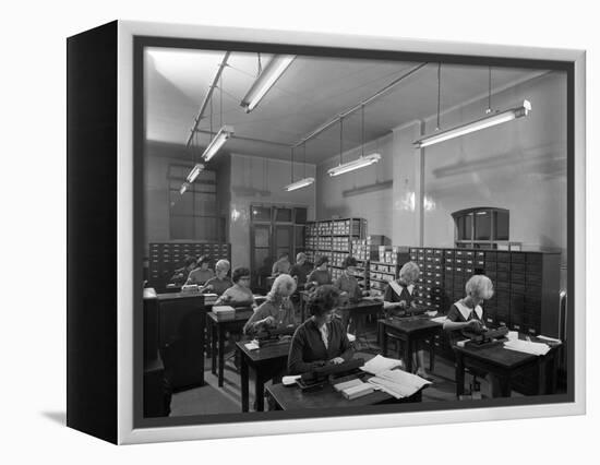 Tabulating Machines in the Punch Room in a Sheffield Factory Office, 1963-Michael Walters-Framed Premier Image Canvas