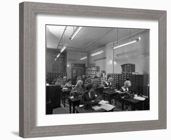 Tabulating Machines in the Punch Room in a Sheffield Factory Office, 1963-Michael Walters-Framed Photographic Print