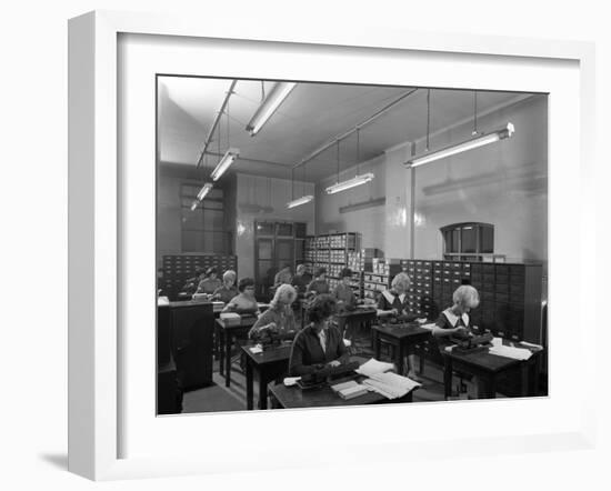 Tabulating Machines in the Punch Room in a Sheffield Factory Office, 1963-Michael Walters-Framed Photographic Print