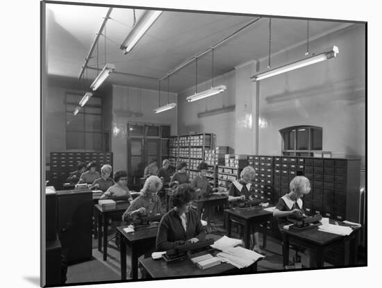 Tabulating Machines in the Punch Room in a Sheffield Factory Office, 1963-Michael Walters-Mounted Photographic Print