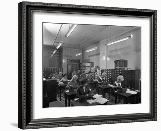 Tabulating Machines in the Punch Room in a Sheffield Factory Office, 1963-Michael Walters-Framed Photographic Print