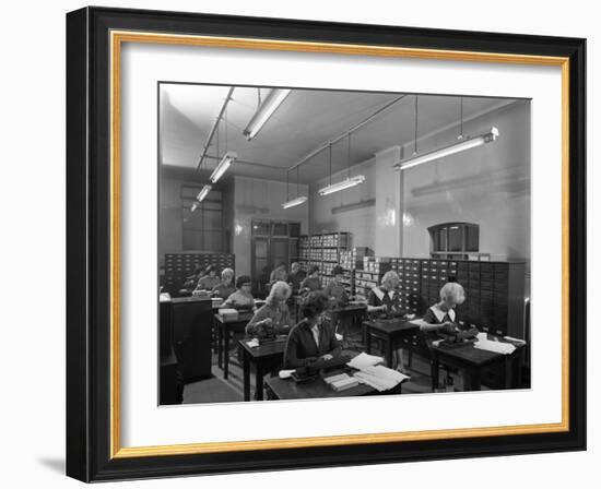 Tabulating Machines in the Punch Room in a Sheffield Factory Office, 1963-Michael Walters-Framed Photographic Print