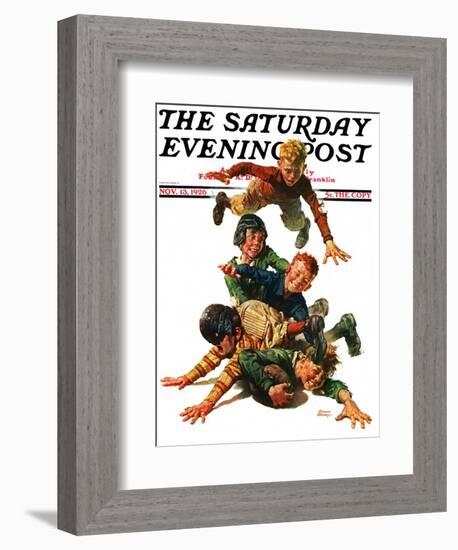 "Tackle," Saturday Evening Post Cover, November 13, 1926-Frederic Stanley-Framed Giclee Print