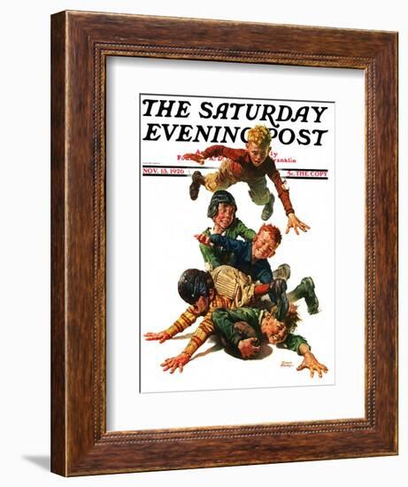 "Tackle," Saturday Evening Post Cover, November 13, 1926-Frederic Stanley-Framed Giclee Print