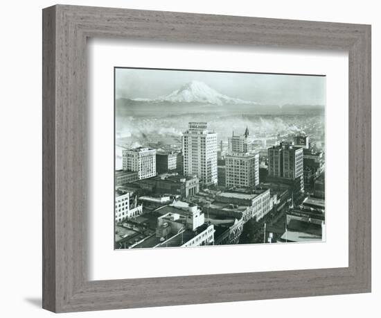 Tacoma Downtown Business District, 1930-Chapin Bowen-Framed Giclee Print